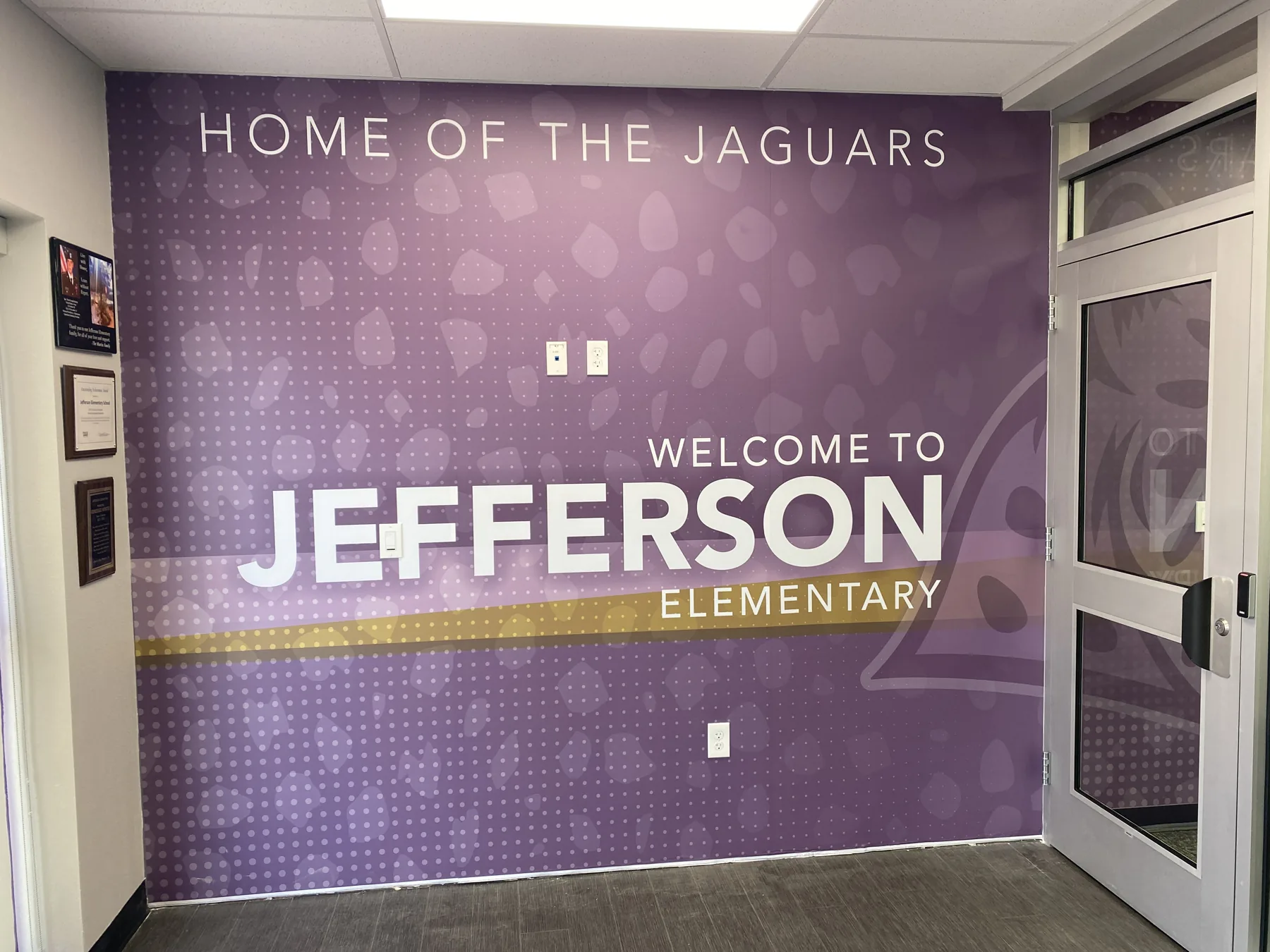 Completed school interior wall graphics