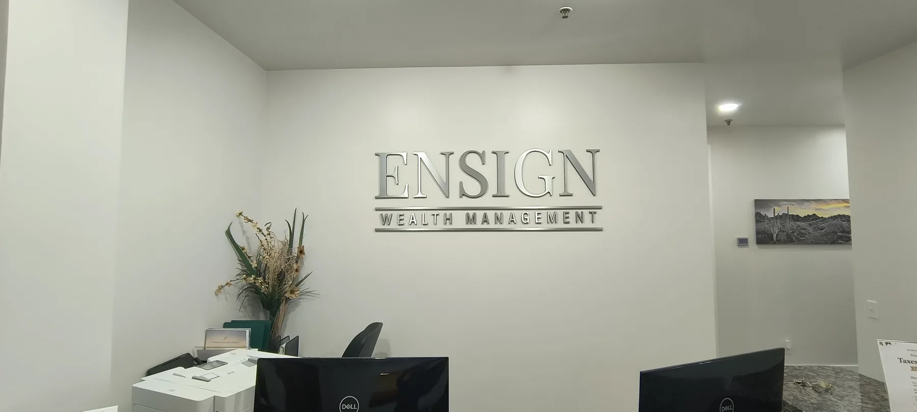 Ensign Wealth Management interior lobby lettering